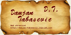 Damjan Tabašević vizit kartica
